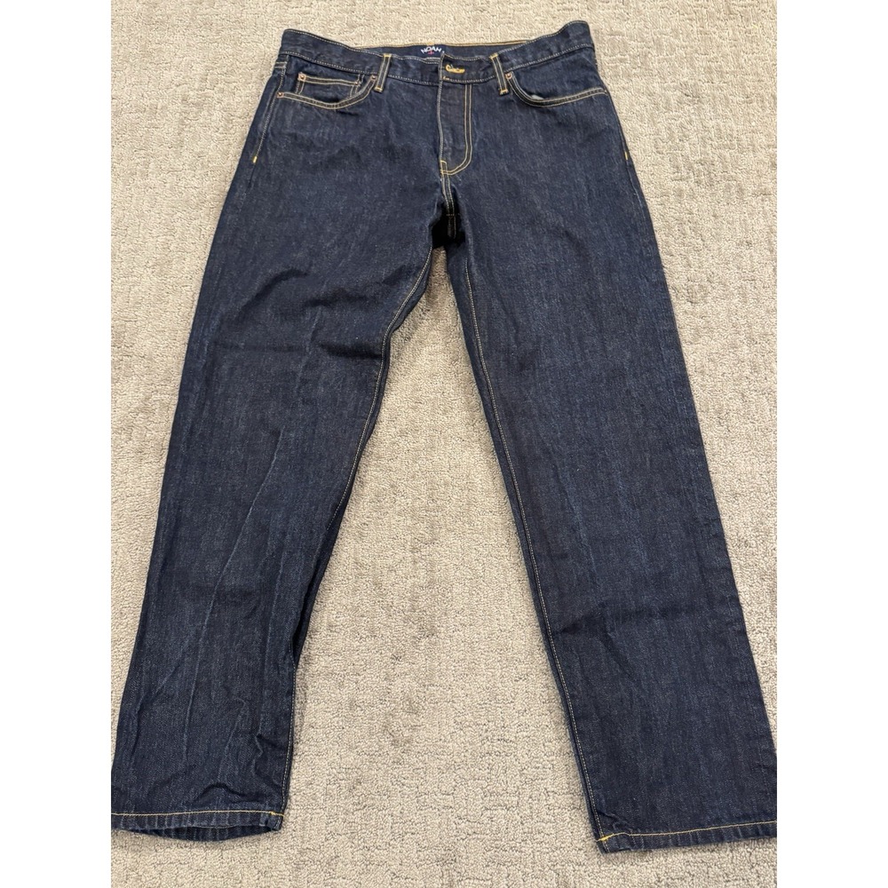 NOAH Dark Selvedge Jeans Straight Fit Button Zip 5-Pocket Made USA 34/32 New (X1